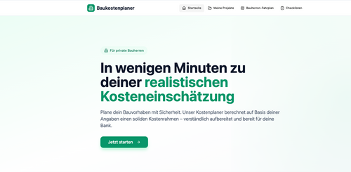Bau-Projektkostenplaner für Bauherren – 12 Monate Zugang