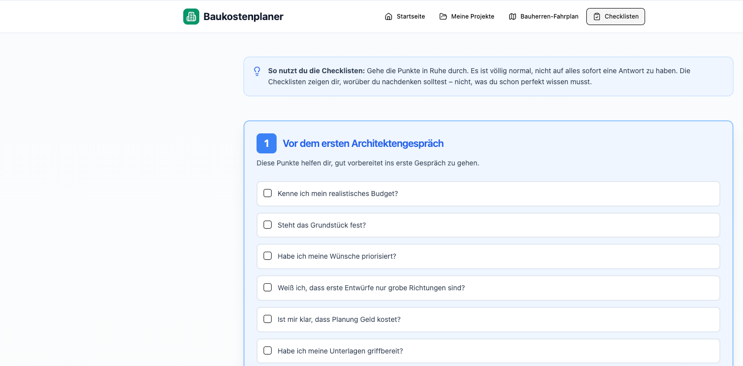 Bau-Projektkostenplaner für Bauherren – 12 Monate Zugang