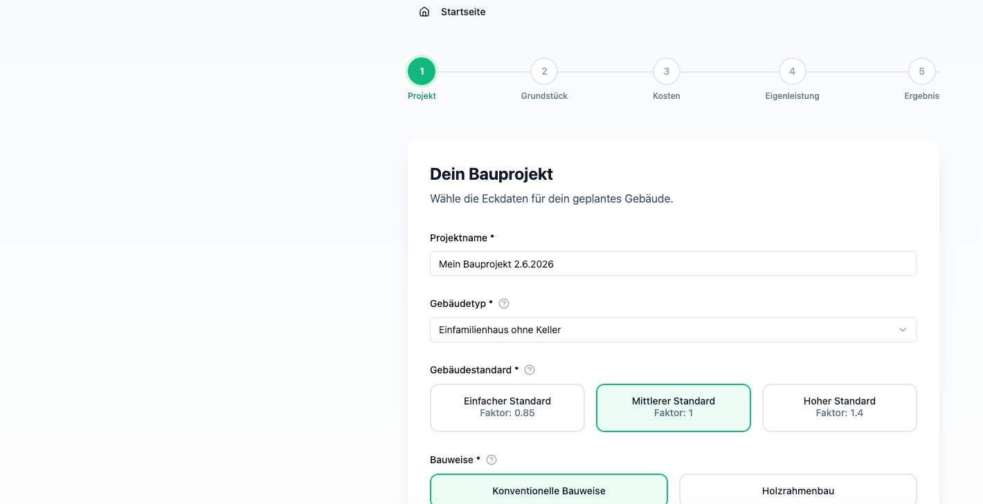 Bau-Projektkostenplaner für Bauherren – 12 Monate Zugang